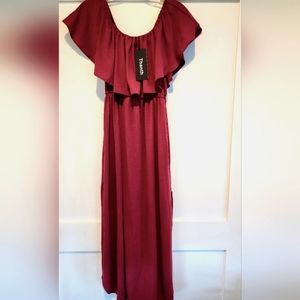 Thanth Maxi off the shoulder dress with pockets